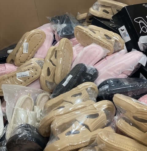 Amazon overstock and return shoes liquidation truckload with assorted footwear pallets