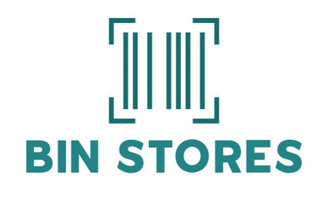 Bin store logo for retail liquidation and discount merchandise business branding
