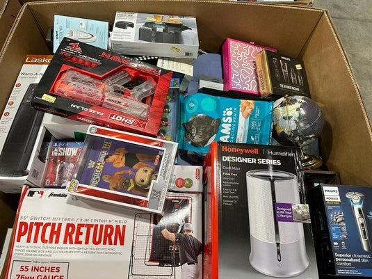 Bin store truckload of new Target overstock items including household goods, toys, and more