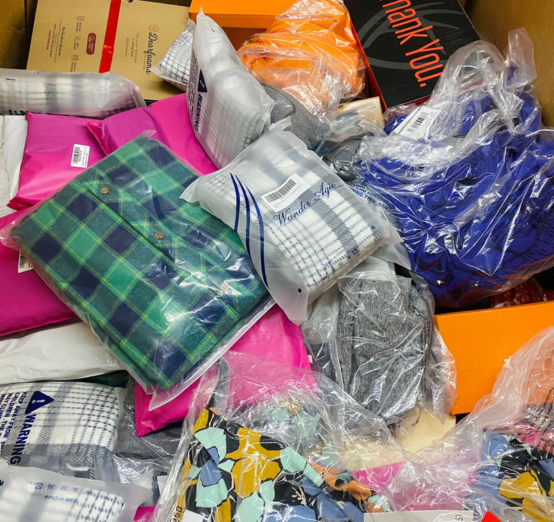 Load image into Gallery viewer, Bulk truckload of new Amazon clothing overstock with assorted apparel pallets