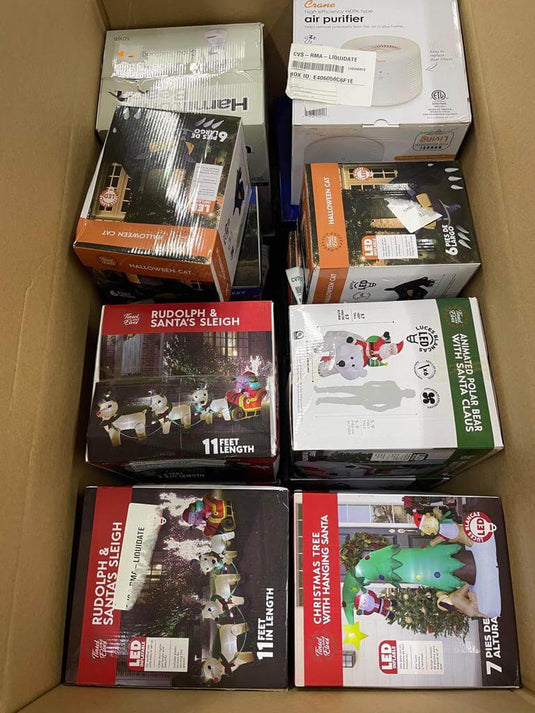 CVS liquidation truckload including vitamins, hygiene products, skincare, and OTC medications