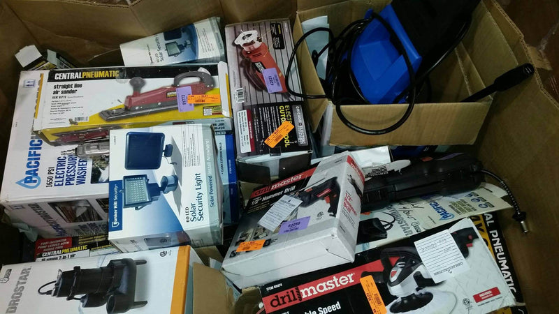 Load image into Gallery viewer, Harbor Freight Tools liquidation truckload with assorted hardware, power tools, and accessories