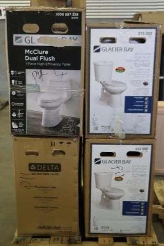 Load image into Gallery viewer, Home Depot bathroom liquidation truckload with vanities, bathtubs, toilets, and sinks