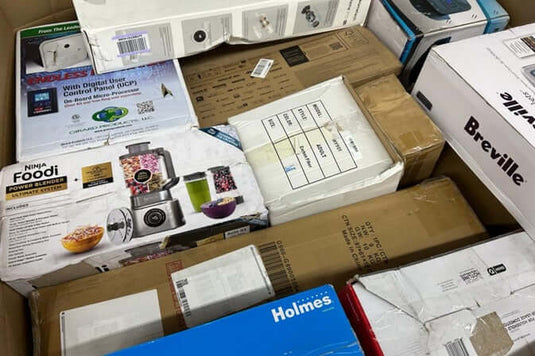 Amazon premium medium general merchandise truckload with electronics, toys, kitchenware, and furniture