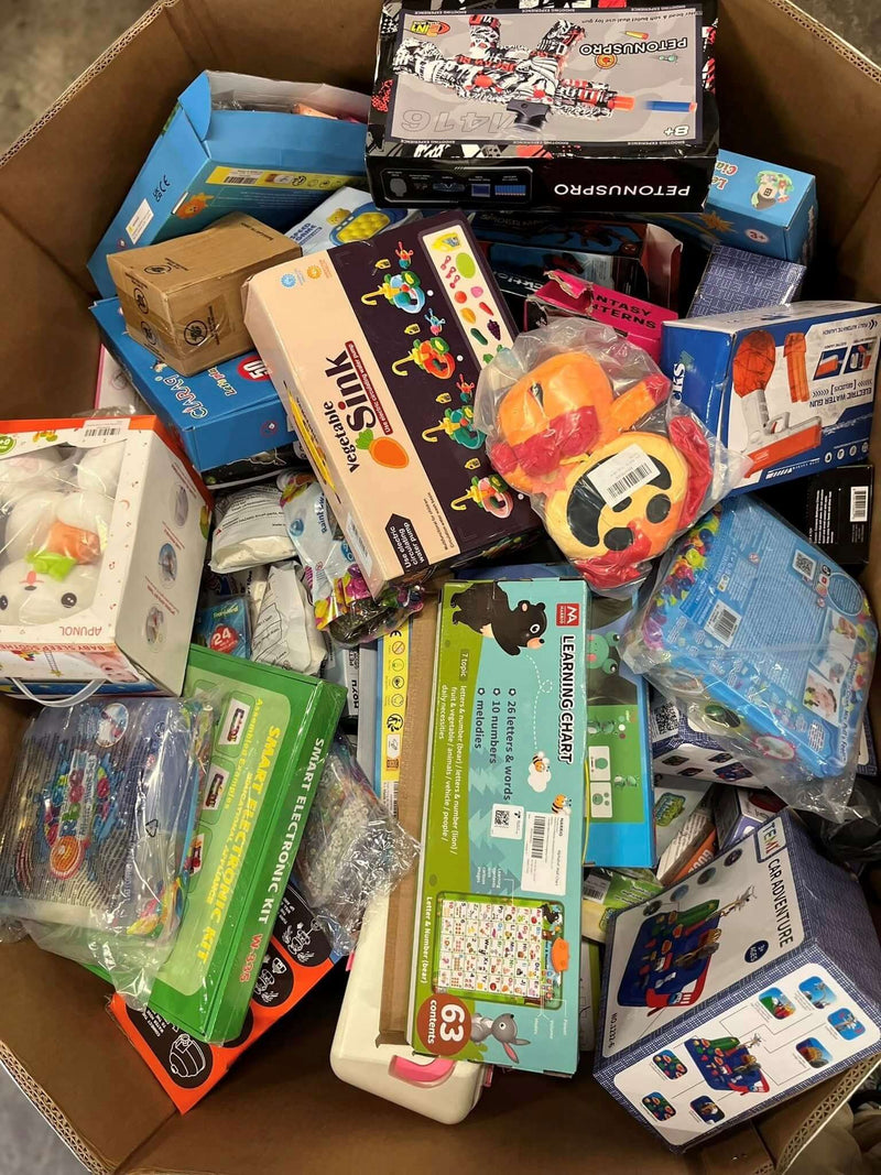 Load image into Gallery viewer, Wholesale truckload of Target toy pallets including name brand games, dolls, and playsets