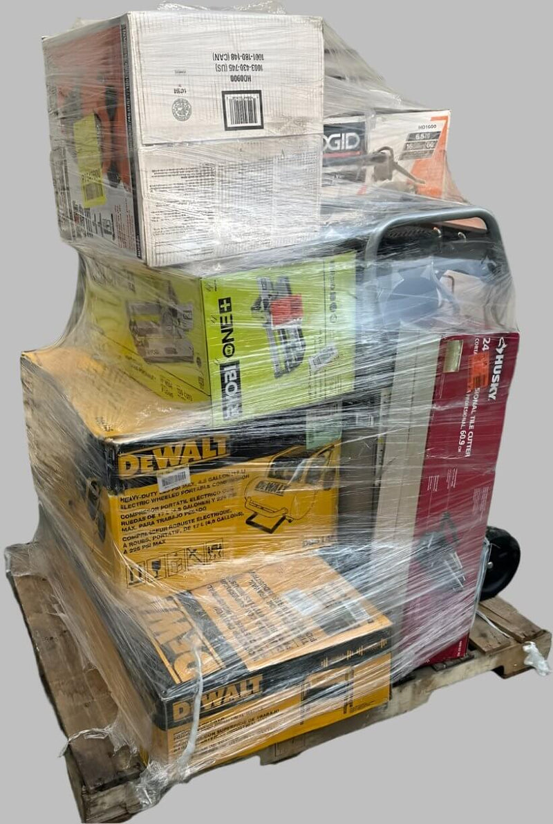 Load image into Gallery viewer, Home Depot truckload with power tools, cordless drills, and tool combo kits for resale

